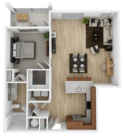 1 bed 1 bath B at The Percy Apartments, Nashville, 37214